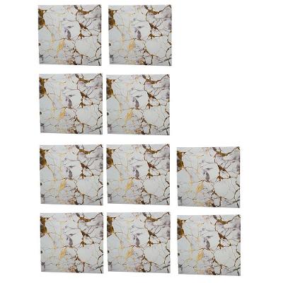 Kit Placa Adesiva Mármore 3D Moderno PVC Autocolante Texturizado Branco Interno Parede