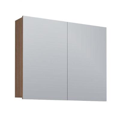 Armário Espelheira para Banheiro Boston 80 cm Jequitibá MDF com Espelho Branco