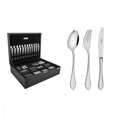 Faqueiro Italy 130 Peças Aço Inox Inox Polido Alto Brilho para Mesa Prata