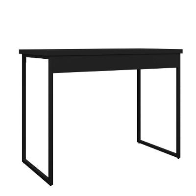 Escrivaninha Retangular para Home Office Industrial sem Gavetas MDF Ferro Preto