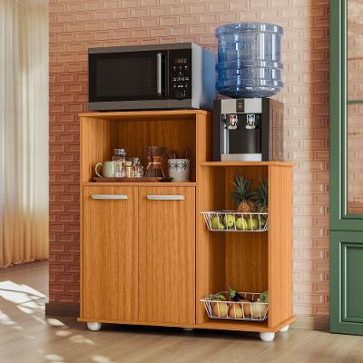 Armário Multiuso Fruteira Sollys 2 Portas MDF 91CM Amadeirado para Cozinha