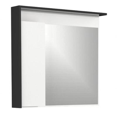 Armário Espelheira para Banheiro Jessé MDF com Espelho Retangular 80CM Branco Preto