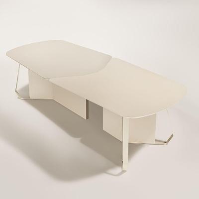 Mesa de Jantar Yang Retangular Madeira Maciça 200CM X 100CM Amêndoa com Tampo em MDF