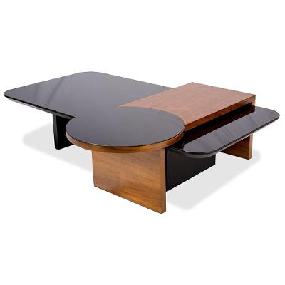 Mesa de Centro Arena Retangular Vidro MDF Madeira Maciça 140CM Branco