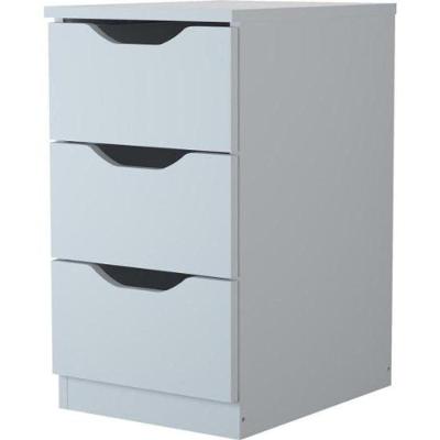 Gaveteiro F002 Moderno 3 Gavetas MDF com Acabamento UV Branco para Escritório