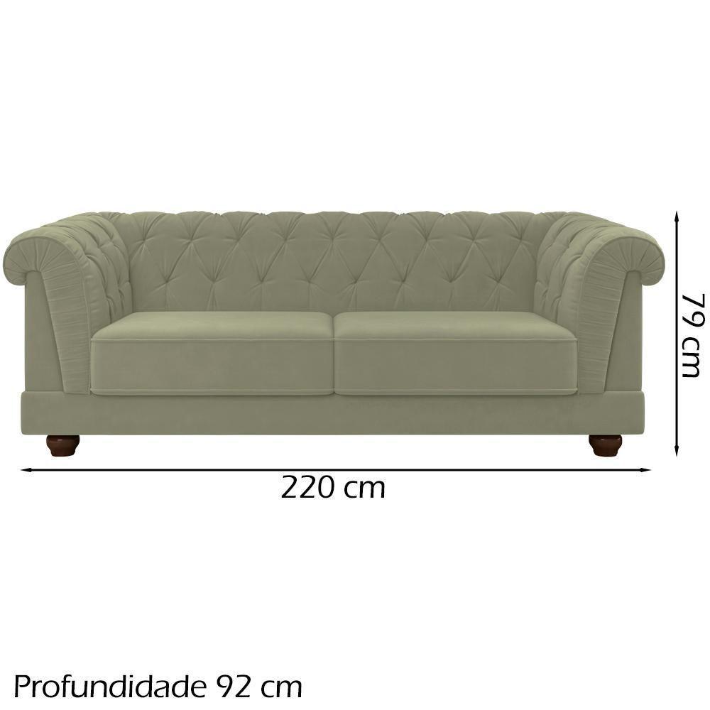 Sofa 3 Lugares 220 Cm Ponteio Veludo Sl 940 Moll Sl 940 - 6