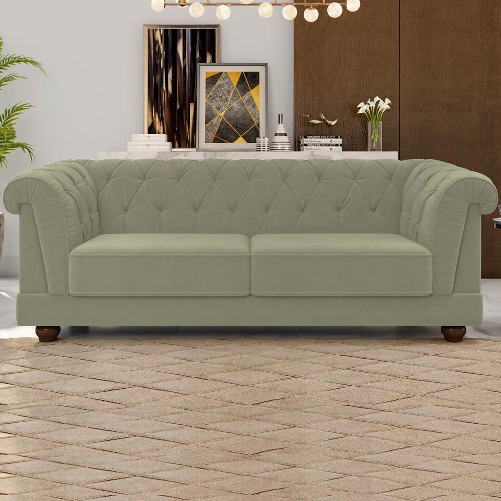 Sofa 3 Lugares 220 Cm Ponteio Veludo Sl 940 Moll Sl 940 - 8