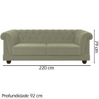 Sofa 3 Lugares 220 Cm Ponteio Veludo Sl 940 Moll Sl 940 - 6