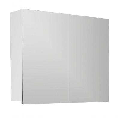 Armário Espelheira para Banheiro Boston MDF 80 cm Branco com Portas Espelhadas