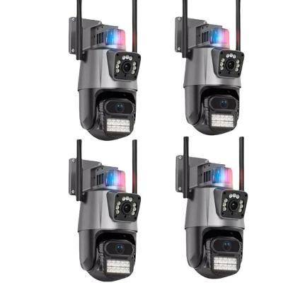 Kit Câmera de Segurança Wi-Fi P11 IP 4K 8MP com Sirene Policial para Ambiente Interno Externo Cinza