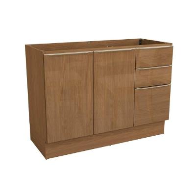 Balcão Vibra T625 2 Portas 3 Gavetas MDF 120CM Canela Lacca para Cozinha