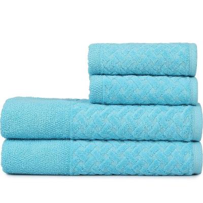 Kit Jogo de Toalhas Banho e Rosto Finesse 100% Algodão 380G Azul