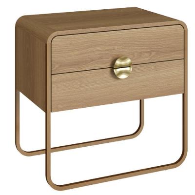 Mesa de Cabeceira Luna 2 Gavetas MDF Contemporâneo Amadeirado Hanover