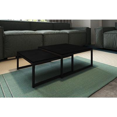 Duo Mesa De Centro Catarina Preto E Tampo Preto Preto