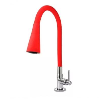 Torneira Gourmet Flexível SN18 Bancada Silicone com Ajuste de Jato Vermelho
