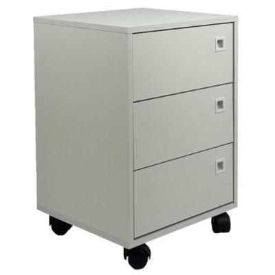 Gaveteiro Roma Moderno 3 Gavetas MDF com Corrediça Telescópica Branco para Escritório