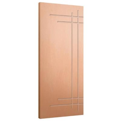 Porta de Madeira Ipê Champanhe Friso 15 Ls Enc 210x80CM Amadeirado Envernizado