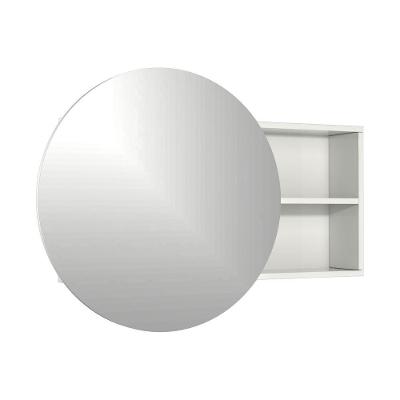 Armário Espelheira para Banheiro Luna MDF com Espelho Redondo 100CM Branco