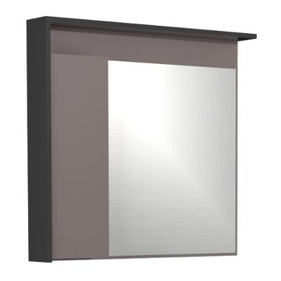 Espelheira para Banheiro Jessé 80CM MDF com Espelho Retangular 80CM Preto