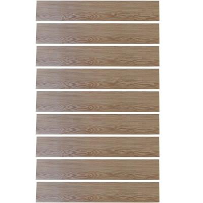 Kit Piso Vinílico BSL3838 Vinil Importado 91x15,2CM Autocolante Residencial Interno Marrom