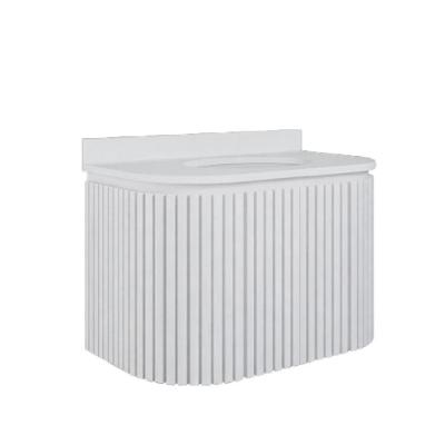 Gabinete para Banheiro Emma Suspenso 2 Portas MDF 80CM Branco com Cuba