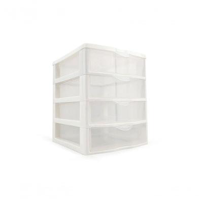 Gaveteiro de Mesa 4 Gavetas Pequeno Organizador BPA Free Branco