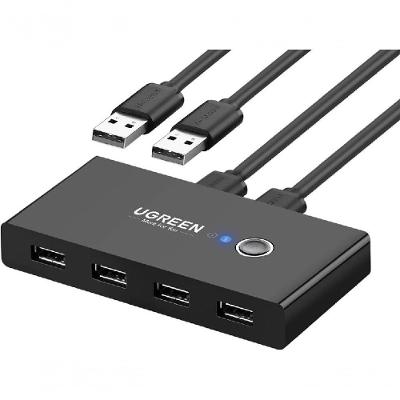 Switch Ugreen 4 Em 1 Compartilhamento Usb 2.0 480mbps - Preto
