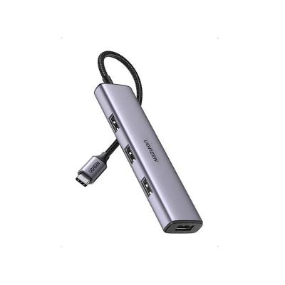 Hub Ugreen 4 Portas Usb-a 3.0 1 Porta Usb-c 5gbps Cm473 - Cinza