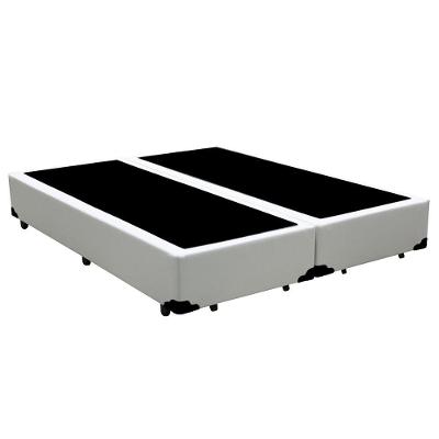 Cama Box Casal  Bipartido Mega-Cama Branco Sintético