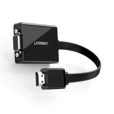 Adaptador Ugreen Hdmi Para Vga + áudio 3.5mm Mm103 - Preto