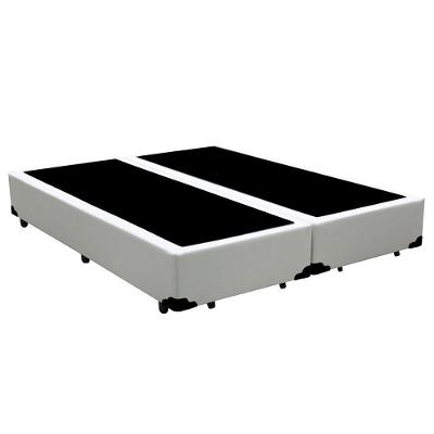 Cama Box Queen Bipartido Sintético Mega Cama Branco 158x198x42cm