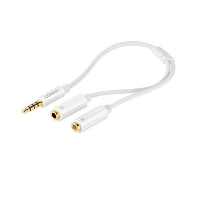 Cabo De áudio Ugreen P3 M Para 2x P2 F 20cm Av141 - Branco