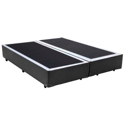 Cama Box Queen Bipartido Sintético Mega Cama Cinza 158x198x42cm