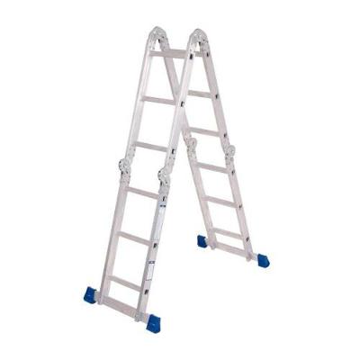 Escada de Alumínio Multifuncional 4x3 12 Degraus 3,37M Prata com Trava Automática Dobrável Mor