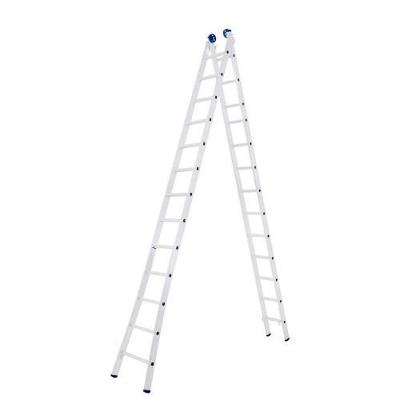 Escada de Alumínio Extensiva Mor 2x13 com 6,45 Metros e 13 Degraus Prata para Até 150 kg