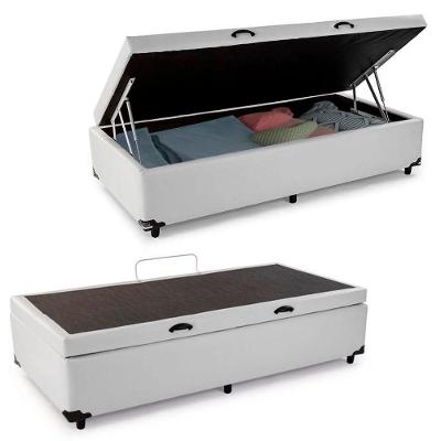 Box Baú Solteiro Sintético Mega Cama Branco 88x188x45cm