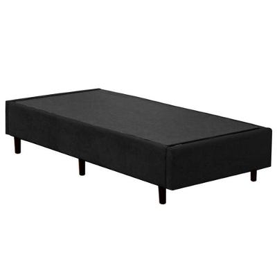 Cama Box Solteiro Suede Mega Cama Preto 88x188x42cm