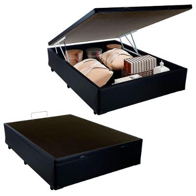 Cama  Box  Baú Casal Sintético Mega Cama-Preto 138x188x45cm