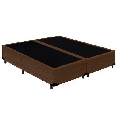 Cama Box King Bipartido Suede Mega Cama Marrom