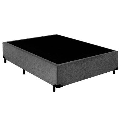 Cama Box Casal Mega-Cama Cinza Suede 138x188x42cm