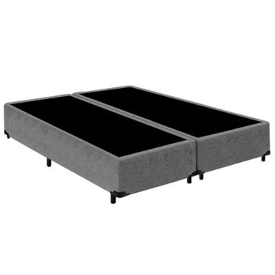 Cama Box Casal Bipartido Mega-Cama Cinza Suede
