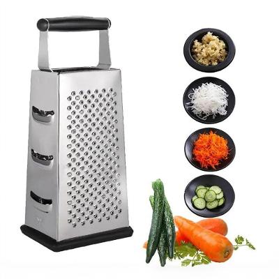 Ralador Fatiador Inox 4 Em 1 C- Alça Cozinha Legumes Queijos