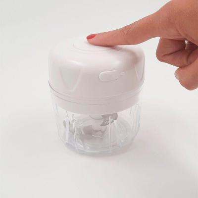 Cortador De Alho E Triturador De Frutas Eletrico 250ml Usb Branco