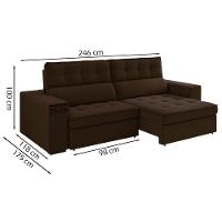 Sofa Retratil E Reclinavel 3 Lugares 246 Cm Evidence Sl 942 Veludo Moll Sl 942 - 15