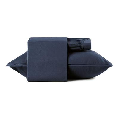 Jogo De Cama Altenburg Solteiro Malha Fio Penteado Azul Minimal