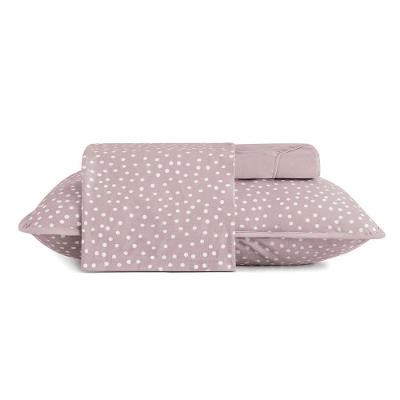 Jogo De Cama Solteiro Altenburg 3 Peças Malha Fio Penteado Bits Rosa