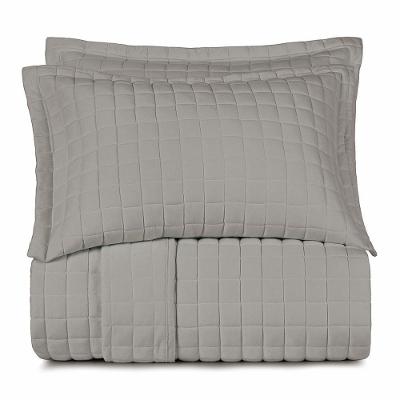 Jogo De Colcha Queen Altenburg 3 Peças Malha Fio Penteado Cinza Platinum