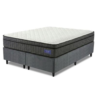 Cama Box Colchão Queen Ortopédico D33 Euro Pillow Ultra 158x198x63cm Cinza