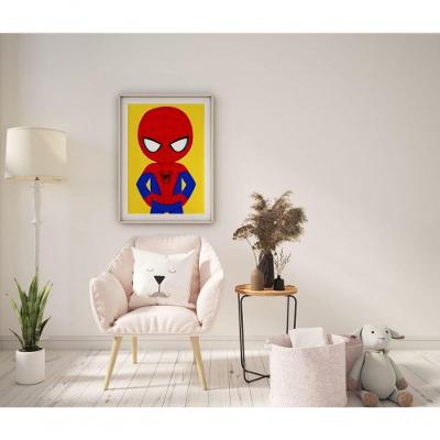 Quadro Infantil Baby Homem Aranha Retangular 20x30CM Amadeirado