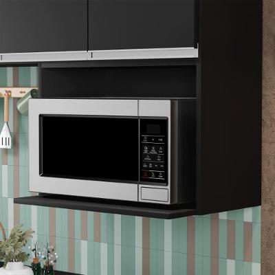 Suporte Microondas E Forno Elétrico Aéreo 60cm Itália Preto - Lumil